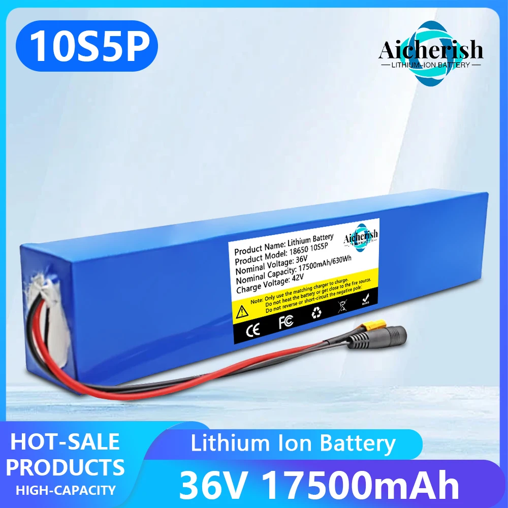 New 10S5P 18650 36V 17500mAh Lithium Battery Pack,for High Power Modified Bicycle electric scooter Vehicle Li-ion Battery
New 10S5P 18650 36V 17500mAh Lithium Battery Pack,for High Power Modified Bicycle electric scooter Vehicle Li-ion Battery