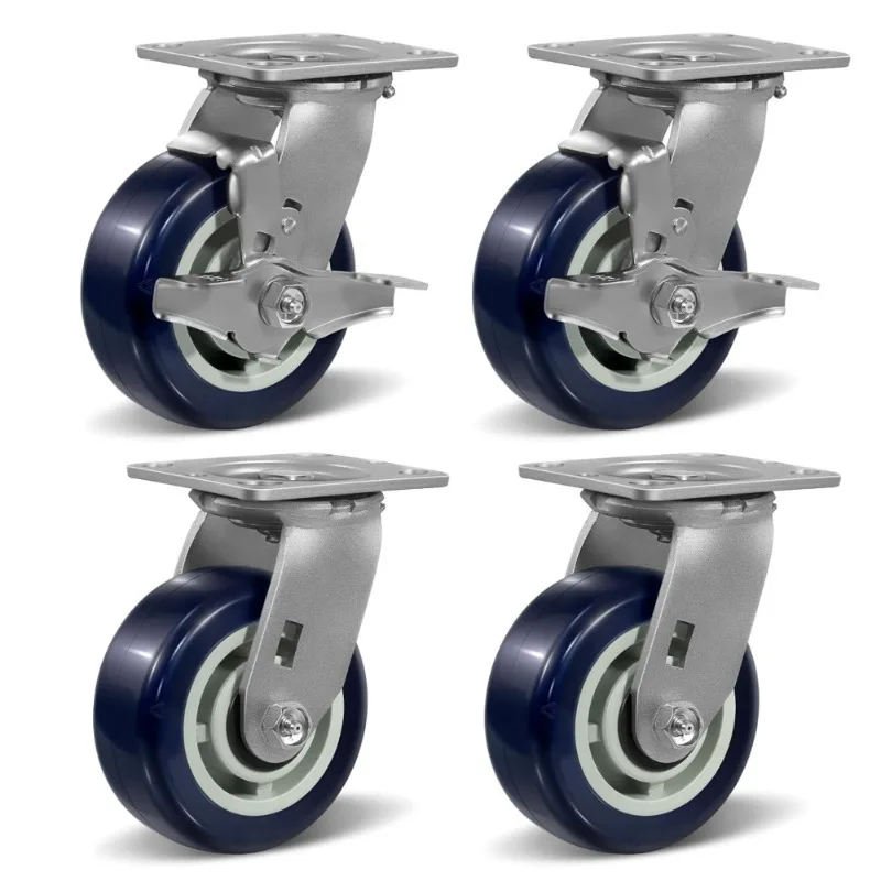 5x2 Heavy Duty Industrial Caster Wheels Polyurethane on Polypropylene Core Plate Mount 4Pcs 3200LBS Capacity Precision Ball
5x2 Heavy Duty Industrial Caster Wheels Polyurethane on Polypropylene Core Plate Mount 4Pcs 3200LBS Capacity Precision Ball