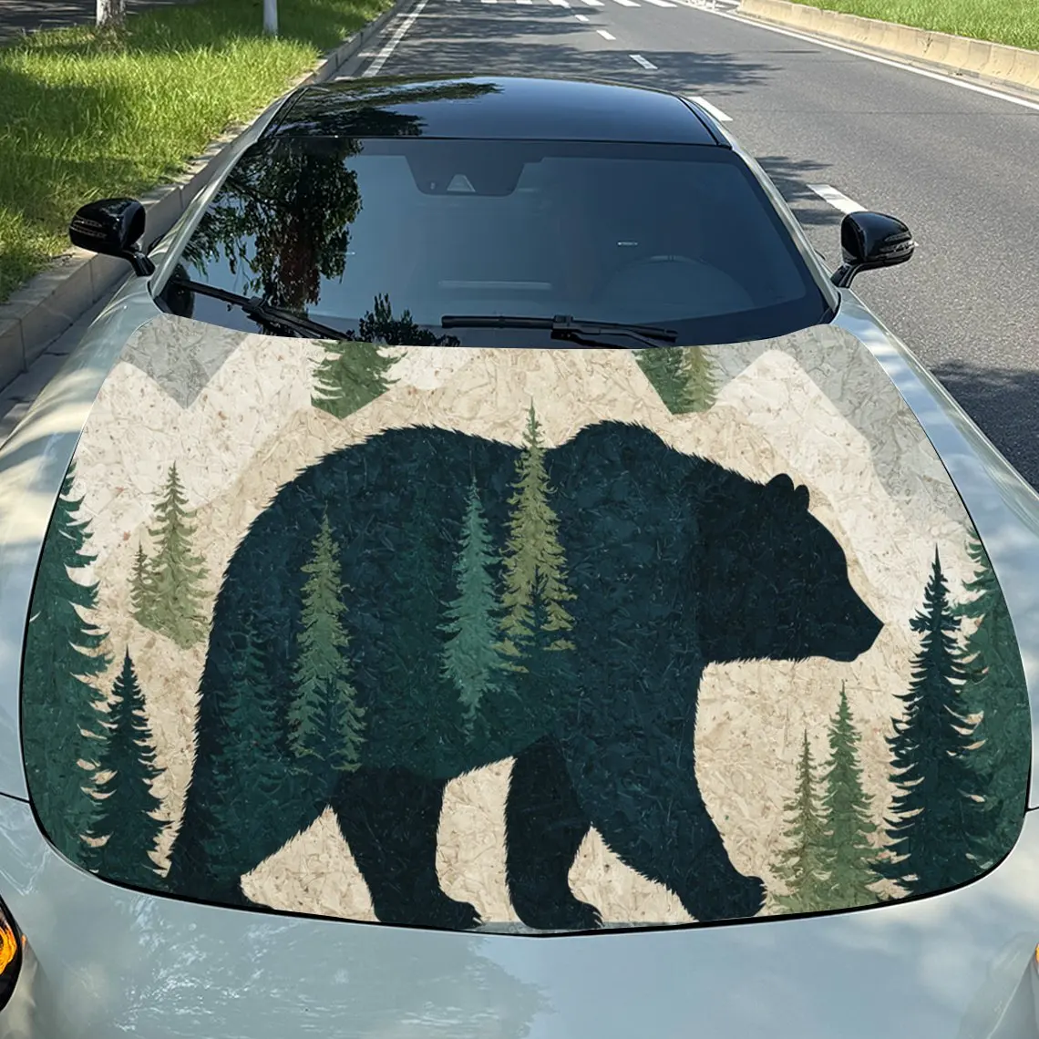 Elegant - Style Forest Bear Silhouette Car Vinyl Wrap, PVC Waterproof Car Hood Sticker, Self-Adhesive Scratch-Resistant Stickers
Elegant - Style Forest Bear Silhouette Car Vinyl Wrap, PVC Waterproof Car Hood Sticker, Self-Adhesive Scratch-Resistant Stickers