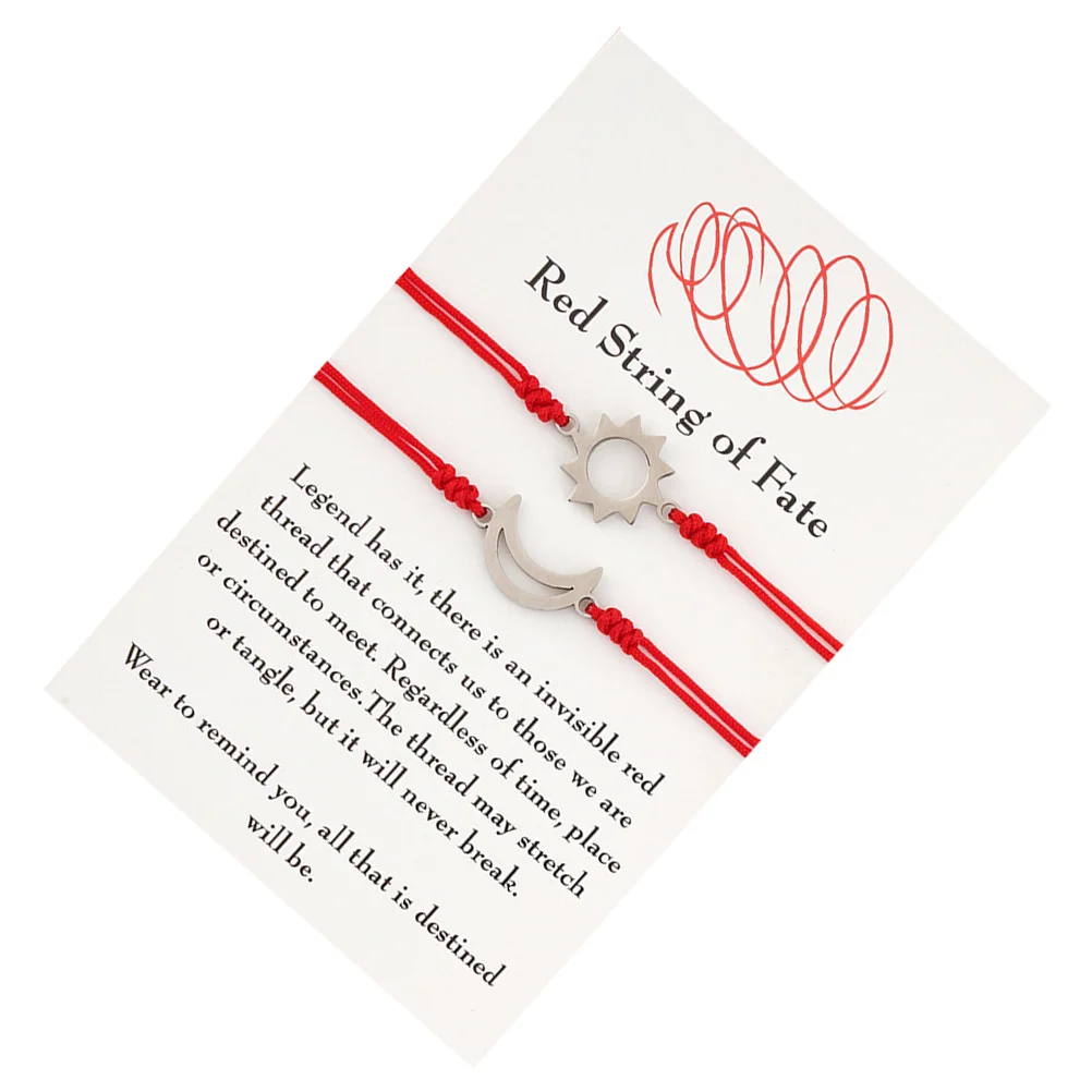Lovers Sun Moon Red String Adjustable Stainless Steel Bracelets Boyfriend Girlfriend Christmas Valentine Engagement
Lovers Sun Moon Red String Adjustable Stainless Steel Bracelets Boyfriend Girlfriend Christmas Valentine Engagement