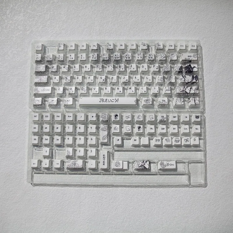 JK Little Girl Keycaps Custom PBT Cherry Profile Key Cap Cute Cartoon Anime Point Keycap Original Design Artisan Key Caps