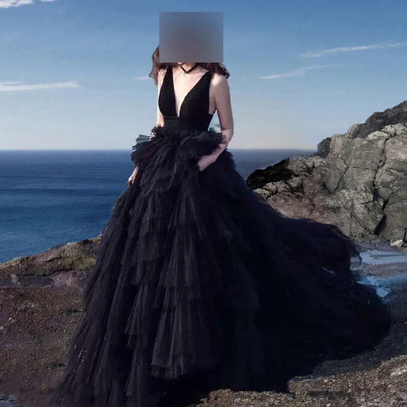 GUXQD Black Beach Deep V Wedding Dresses Women High End Court Train Brides Dresses Elegant Vestido De Noiva Abendkleider
GUXQD Black Beach Deep V Wedding Dresses Women High End Court Train Brides Dresses Elegant Vestido De Noiva Abendkleider