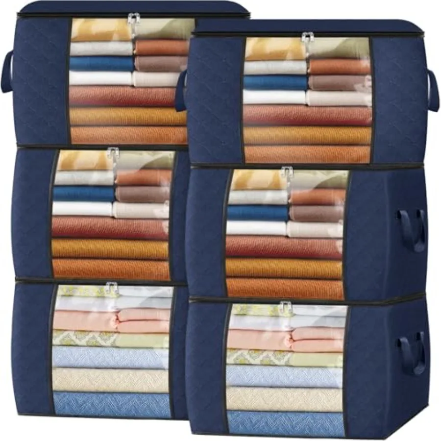 24 Gallons Clothes Storage, Foldable Thick Fabric Blanket Storage Bags, Containers for Organizing Bedroom, Closet, Clothing, Co
24 Gallons Clothes Storage, Foldable Thick Fabric Blanket Storage Bags, Containers for Organizing Bedroom, Closet, Clothing, Co