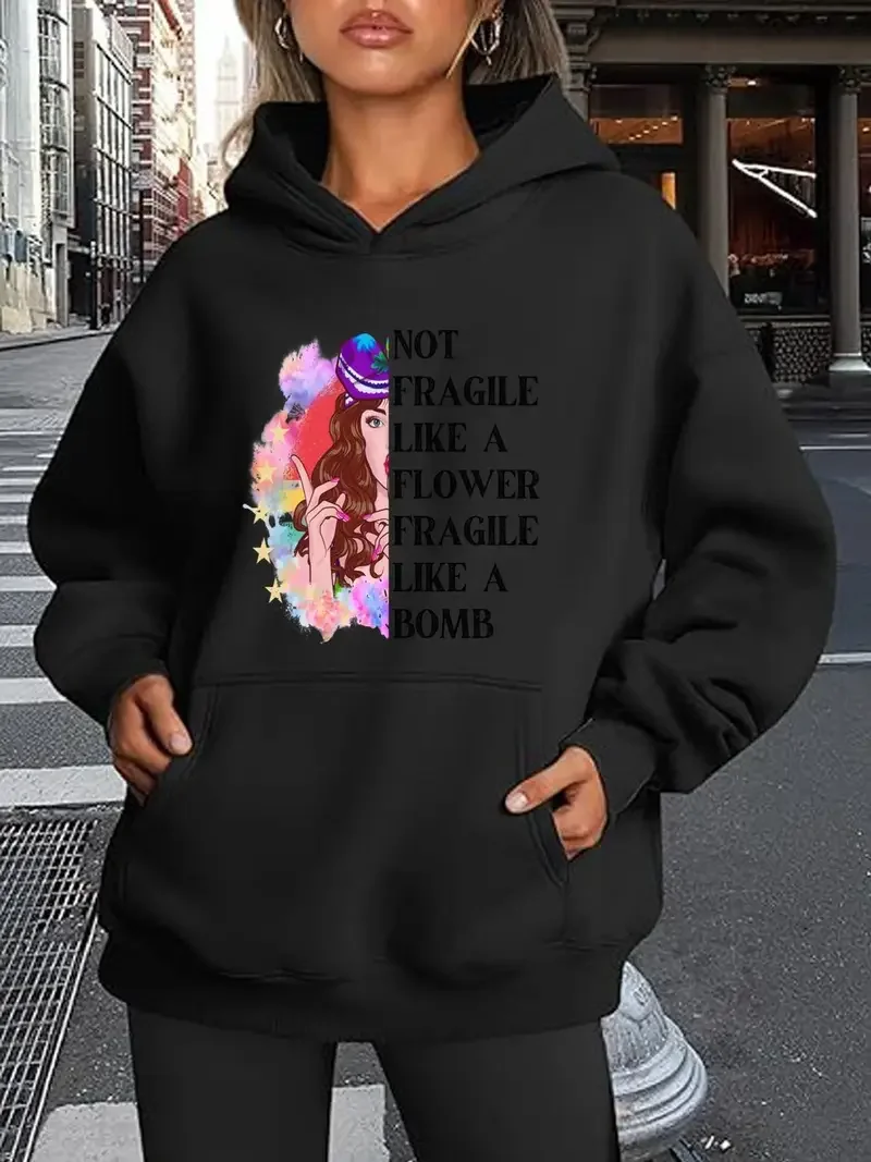 Graphic Print Hoodie Long Sleeve Oversized Pullover With NOT FRAGILE LIKE A FLOWER Design Trendy Graphic Print Graphic Quote
Graphic Print Hoodie Long Sleeve Oversized Pullover With NOT FRAGILE LIKE A FLOWER Design Trendy Graphic Print Graphic Quote