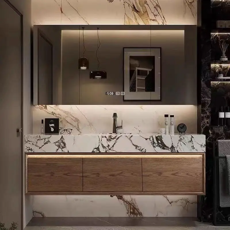 Red Oak Bathroom Cabinet Slate Seamless Washbasin Combination Washbasin
Red Oak Bathroom Cabinet Slate Seamless Washbasin Combination Washbasin