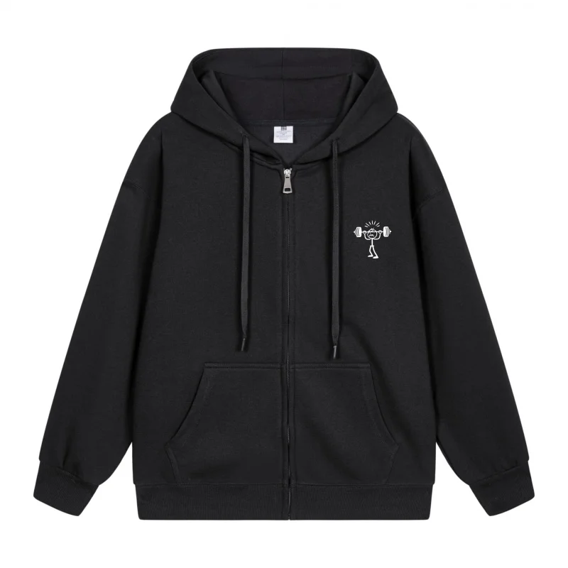 Men's Zip-Up Hoodie Black Hoodie With Small Logo 2025 New Style Casual Couples’ Style Casual and Loose
Men's Zip-Up Hoodie Black Hoodie With Small Logo 2025 New Style Casual Couples’ Style Casual and Loose