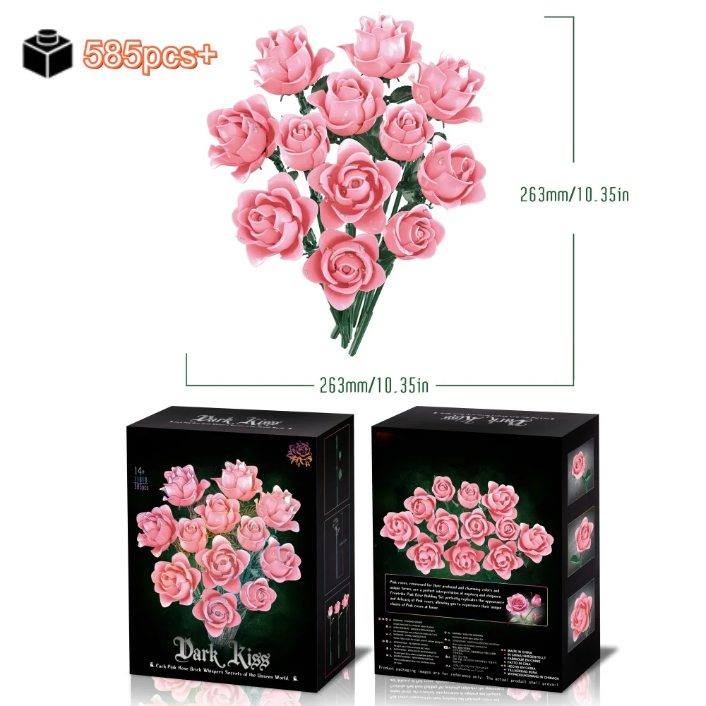NEW Creative Pink Rose Bouquet Building Blocks Set DIY Ornament Romantic tabletop decoration Valentine Christmas birthday Gift
NEW Creative Pink Rose Bouquet Building Blocks Set DIY Ornament Romantic tabletop decoration Valentine Christmas birthday Gift