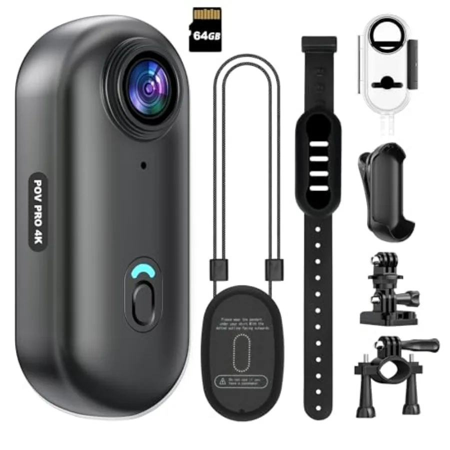 4K Mini WiFi Action Camera 64GB Thumb POV Portable Body Cam Wearable Video Recorder with IPX7 Waterproof Underwater Camcorder H
4K Mini WiFi Action Camera 64GB Thumb POV Portable Body Cam Wearable Video Recorder with IPX7 Waterproof Underwater Camcorder H