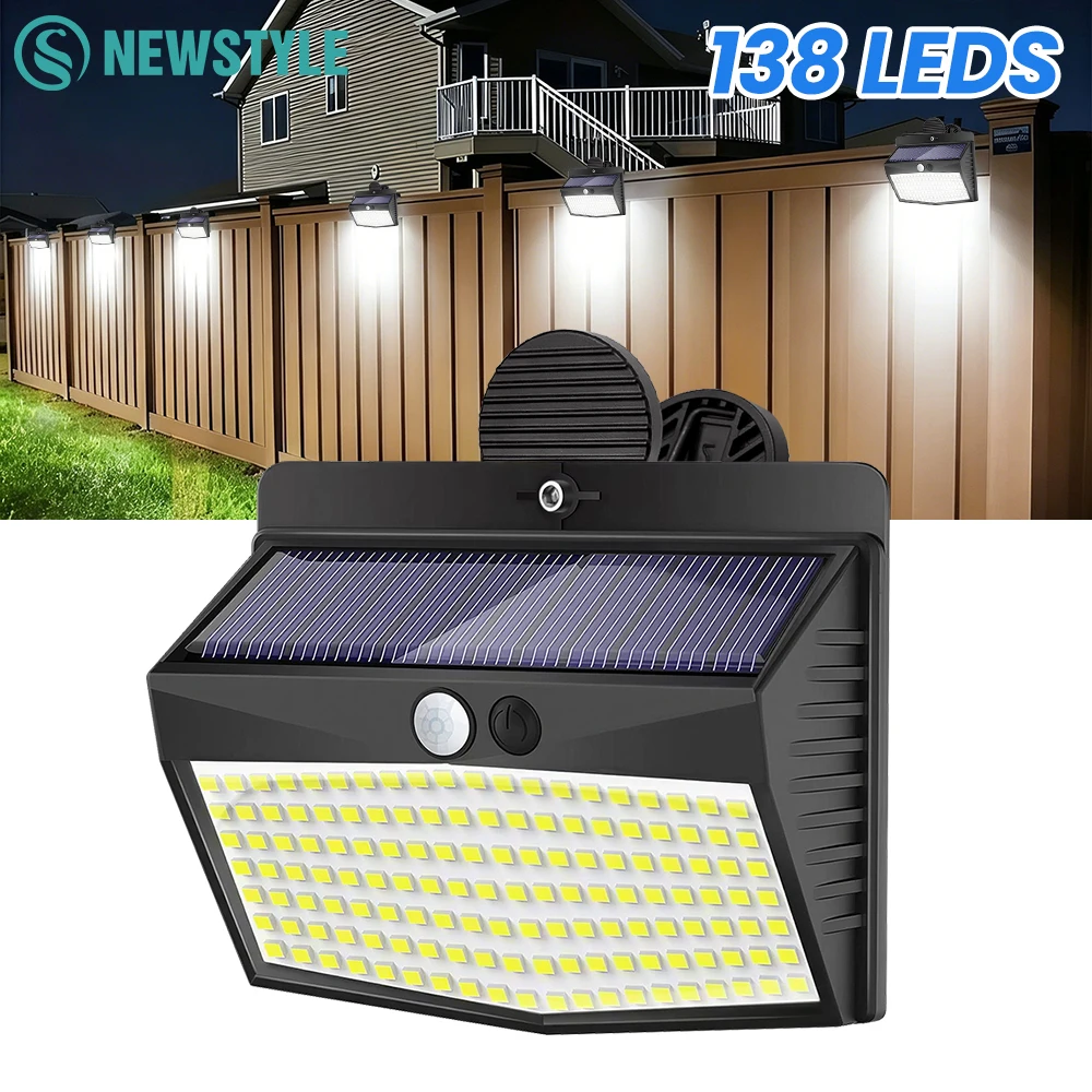 138 LED Clip On Solar Light Outdoor Motion Sensor Lights with 3 Modes Solar Security Light Waterproof For Outside Fence Camping
138 LED Clip On Solar Light Outdoor Motion Sensor Lights with 3 Modes Solar Security Light Waterproof For Outside Fence Camping