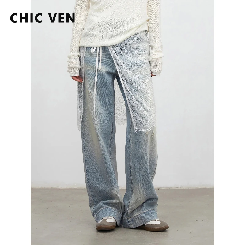 CHIC VEN Korean Women Jeans Loose Casual Streetwear Retro Blue Ladies Denim Pant Straight Leg Ripped Trousers Spring Summer 2026
CHIC VEN Korean Women Jeans Loose Casual Streetwear Retro Blue Ladies Denim Pant Straight Leg Ripped Trousers Spring Summer 2026
