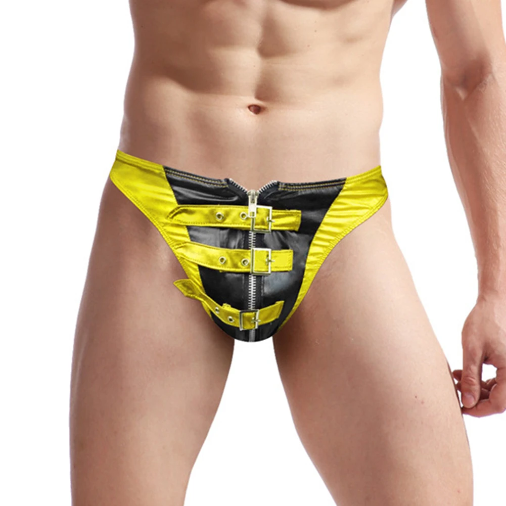 1pc Sexy Men's Briefs Shorts Synthetic Leather Open Pouch G-Strings Elastic Men Panties T-Back Thongs Underwear
1pc Sexy Men's Briefs Shorts Synthetic Leather Open Pouch G-Strings Elastic Men Panties T-Back Thongs Underwear