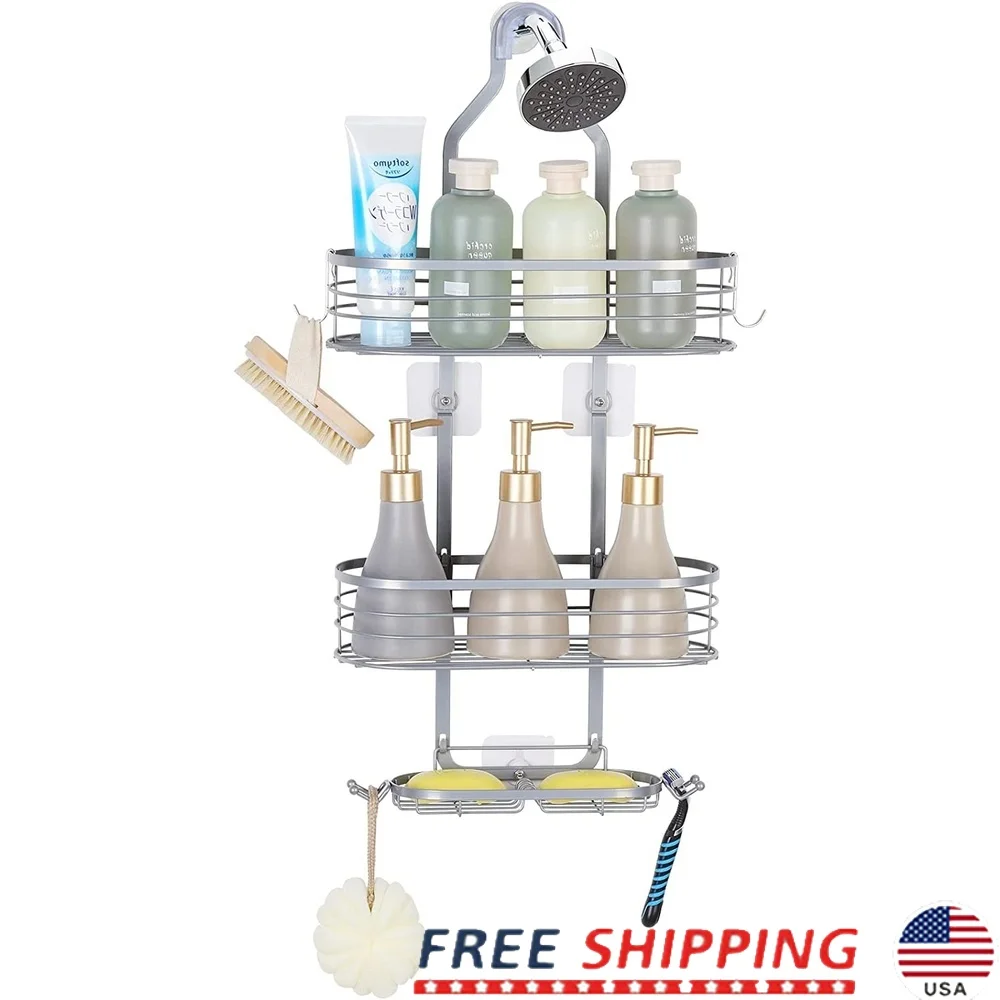 Верхний органайзер для душа, стойка для стойки с крючками, держатель для мыла, прочная нержавеющая полка, присоски, подвесное хранилище
Верхний органайзер для душа, стойка для стойки с крючками, держатель для мыла, прочная нержавеющая полка, присоски, подвесное хранилище