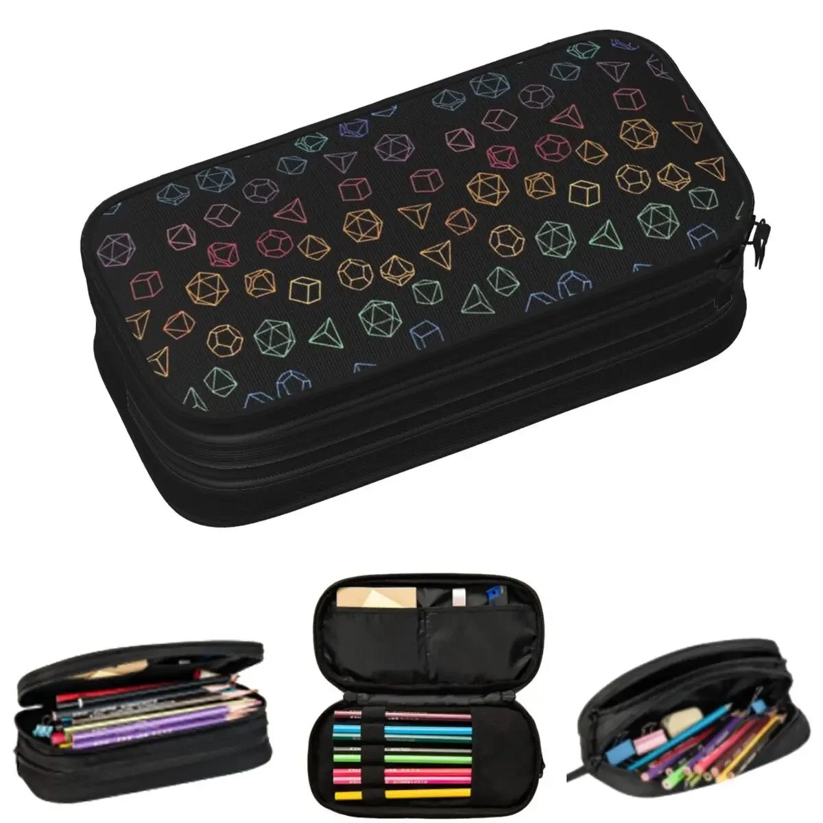 DnD Dice Rainbow On Black Pattern Pencil Cases for Students School Pen Box Pencil Bag Pencil Pouch Storage Stationery Supplies
DnD Dice Rainbow On Black Pattern Pencil Cases for Students School Pen Box Pencil Bag Pencil Pouch Storage Stationery Supplies