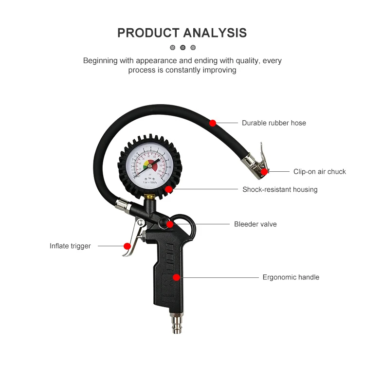 Factory Sale Direct 0-170Psi Tire and Gauge Kit Workshop Tyre Inflator Analog Tire Pressure Gauges
Factory Sale Direct 0-170Psi Tire and Gauge Kit Workshop Tyre Inflator Analog Tire Pressure Gauges