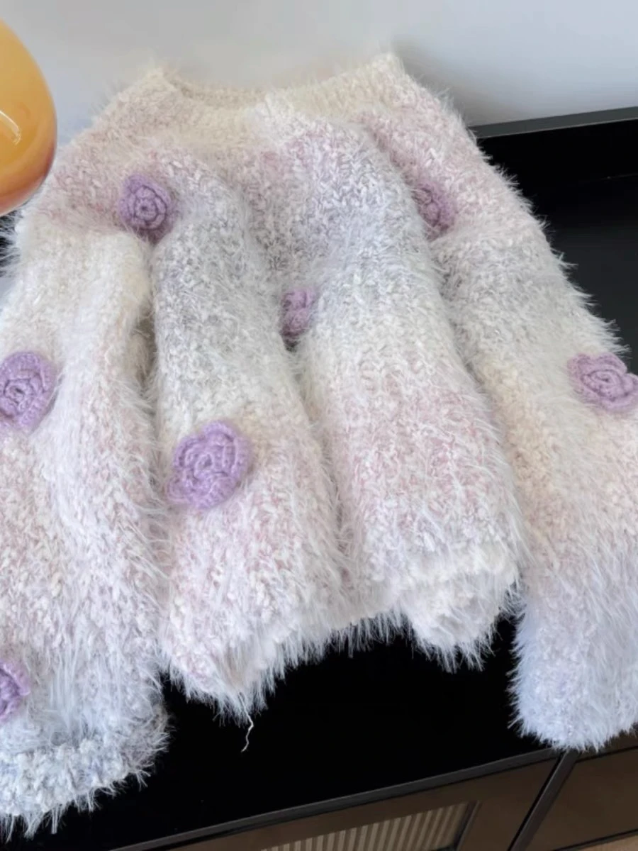 Красивый фиолетовый свитер с 3D-цветами на плечах для женщин, зимний, большого размера, для полных женщин, вязаный, из микрофибры
Красивый фиолетовый свитер с 3D-цветами на плечах для женщин, зимний, большого размера, для полных женщин, вязаный, из микрофибры