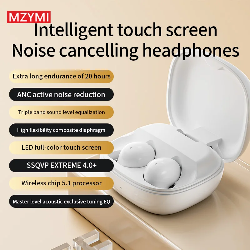 MZYMI TWS In Ear Headphones Wireless Bluetooth Headphones Bluetooth 5.1 IPX4 Waterproof LCD Full Color Touch Screen For Phones
MZYMI TWS In Ear Headphones Wireless Bluetooth Headphones Bluetooth 5.1 IPX4 Waterproof LCD Full Color Touch Screen For Phones