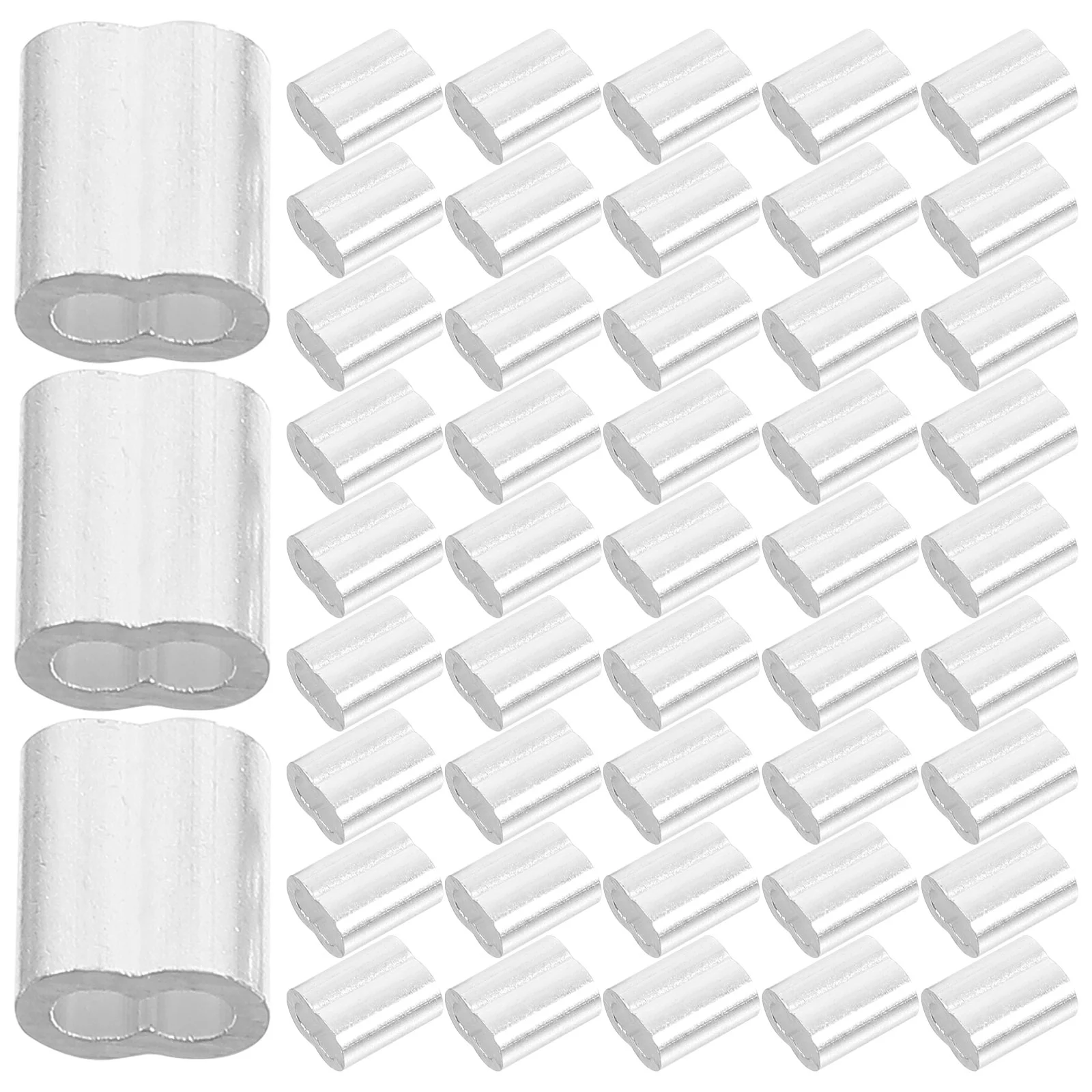 200 Pcs Steel Wire Rope Double Hole Aluminum Sleeve Crimp Clamp for Cable Fixing Transport 2mm Diameter Steel Cable
200 Pcs Steel Wire Rope Double Hole Aluminum Sleeve Crimp Clamp for Cable Fixing Transport 2mm Diameter Steel Cable