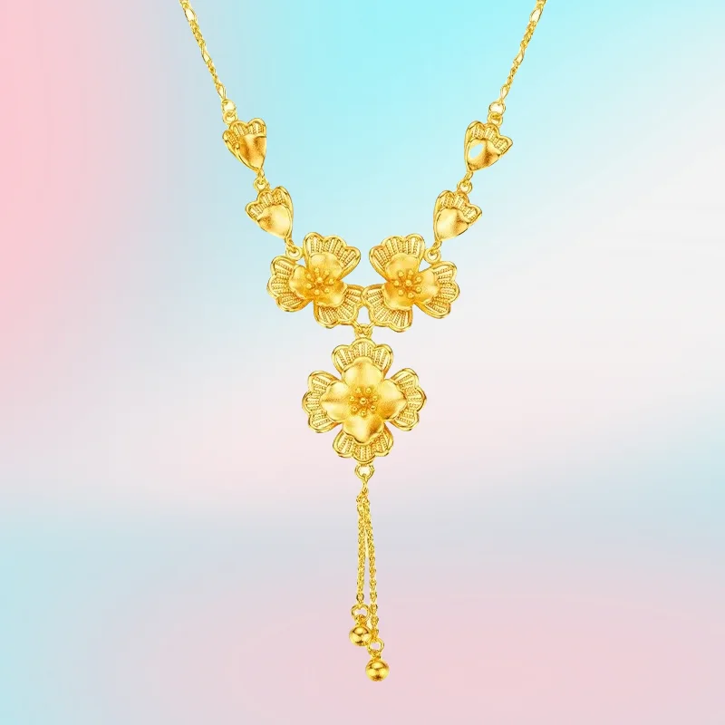 new 9999 Real Gold 24K Super Fairy High-end Niche Design Flower Large Petal Set Chain Gold Bride Women's Flower Wedding Jewelry
new 9999 Real Gold 24K Super Fairy High-end Niche Design Flower Large Petal Set Chain Gold Bride Women's Flower Wedding Jewelry