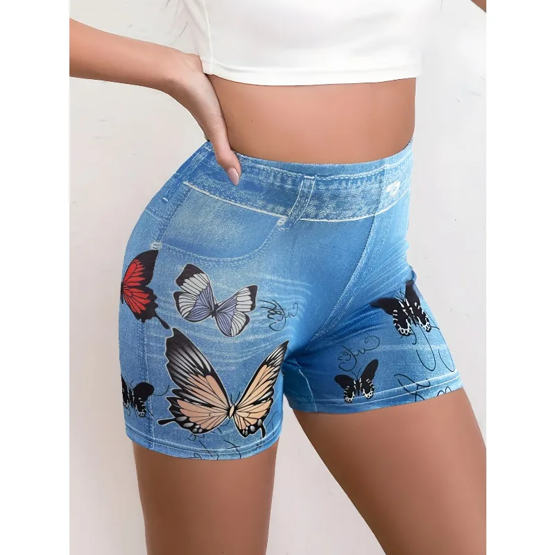 Spring and Summer Imitation Denim Shorts for Women Street Girls Ripped Denim Shorts High Elasticity Hip Lifting Sports Shorts
Spring and Summer Imitation Denim Shorts for Women Street Girls Ripped Denim Shorts High Elasticity Hip Lifting Sports Shorts