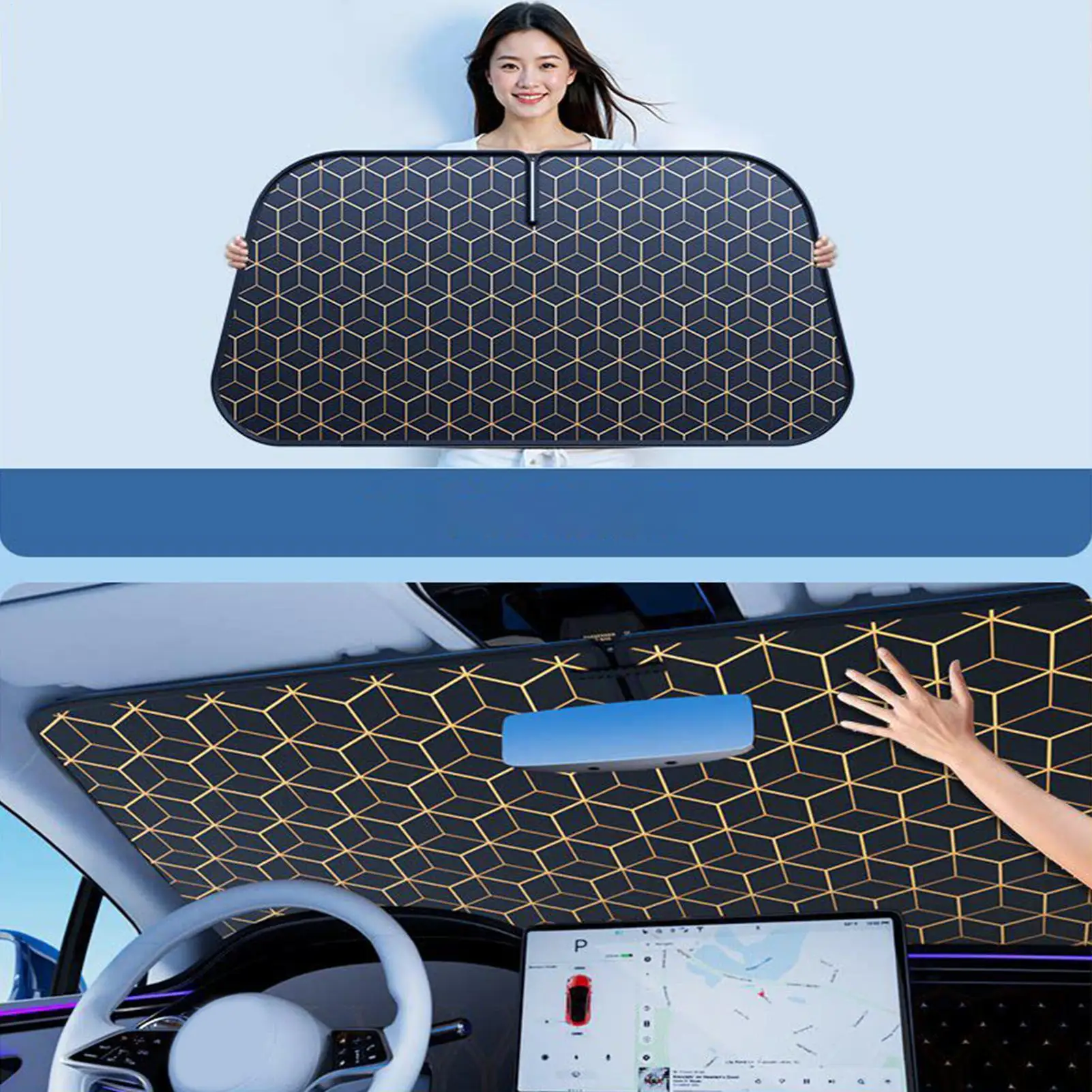 Windshield Cover Sun Shade Foldable Heat Blocking UV Shield Foldable Front Window Sunshade For Cooling Privacy Auto Truck SUV
Windshield Cover Sun Shade Foldable Heat Blocking UV Shield Foldable Front Window Sunshade For Cooling Privacy Auto Truck SUV