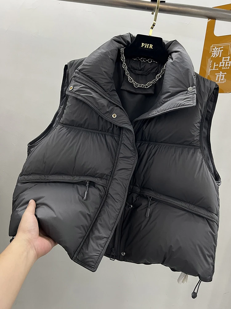 Women's down Cotton Vest Thickened Stand Collar Outerwear Autumn Winter Fashion Double Pocket Warm Comfortable Sleeveless Top
Women's down Cotton Vest Thickened Stand Collar Outerwear Autumn Winter Fashion Double Pocket Warm Comfortable Sleeveless Top