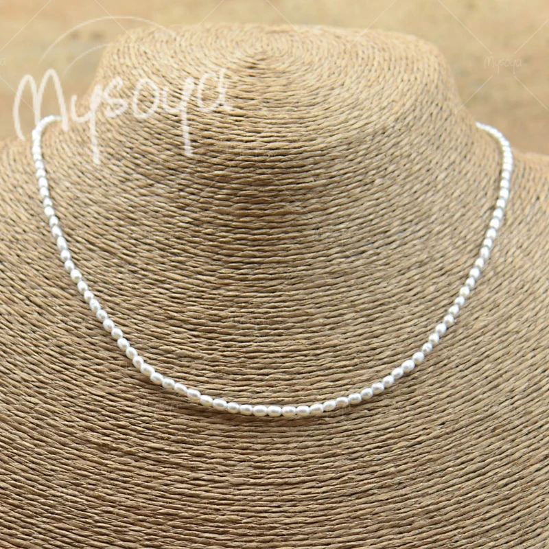 MYSOYA 2-3mm Grey Rice Freshwater Pearl Necklace, Gift for Her/ Him, Suitable for Birthday/ Wedding/ Father's Day Gift Mn-27
MYSOYA 2-3mm Grey Rice Freshwater Pearl Necklace, Gift for Her/ Him, Suitable for Birthday/ Wedding/ Father's Day Gift Mn-27
