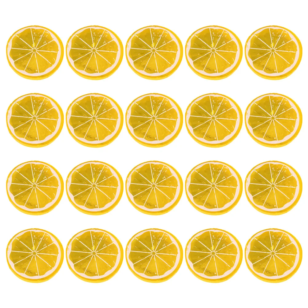20 Pcs Yellow Lemon Slices Props Realistic Artificial Decoration Plastic Fruits for Home Office Photo
20 Pcs Yellow Lemon Slices Props Realistic Artificial Decoration Plastic Fruits for Home Office Photo