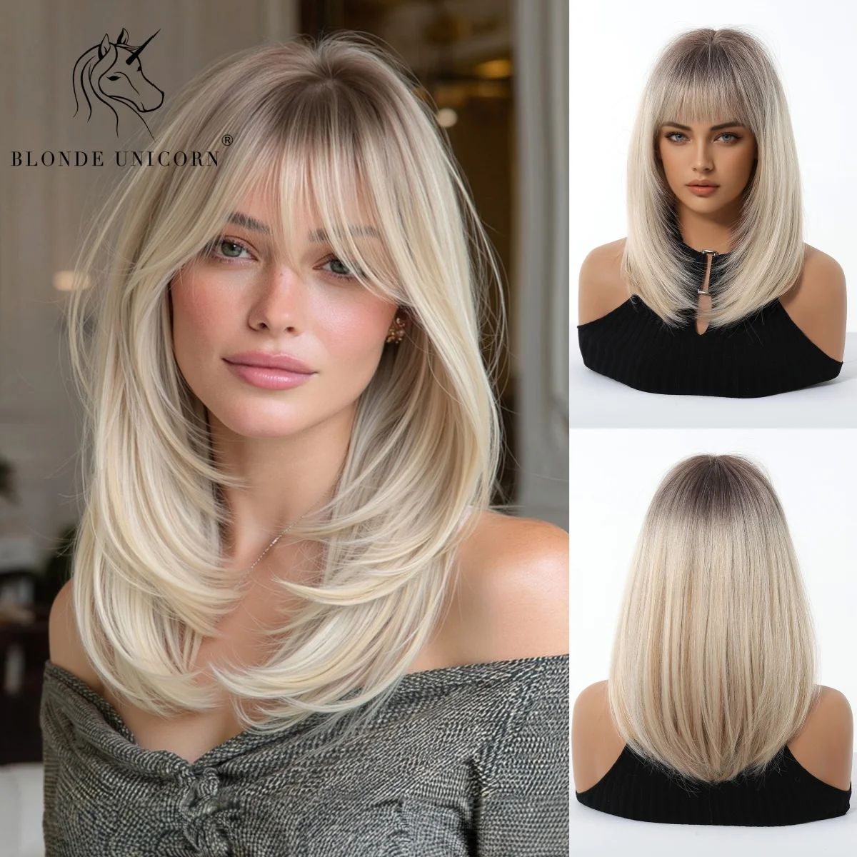 Blonde Layered Bob Wig with Bangs Heat Resistant Synthetic Hair Natural Shoulder Length for Women Daily Party Cosplay Use
Blonde Layered Bob Wig with Bangs Heat Resistant Synthetic Hair Natural Shoulder Length for Women Daily Party Cosplay Use