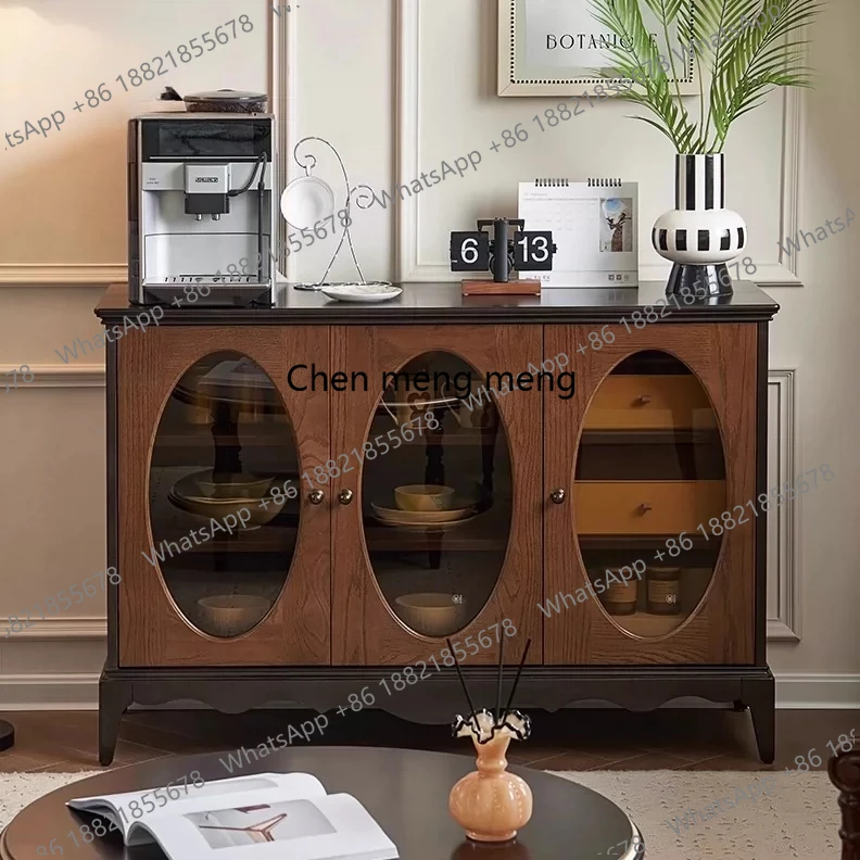American solid wood dining side cabinet retro entrance, oval glass dining side, living room storage decorative cabinet
American solid wood dining side cabinet retro entrance, oval glass dining side, living room storage decorative cabinet