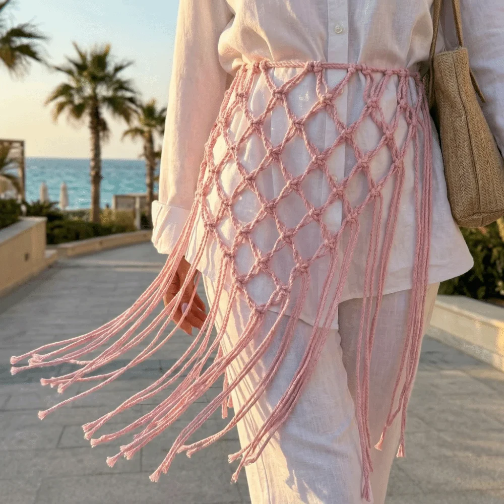 Vintage Handwoven Mesh Tassel Waist Belt Ethnic Ancient Adjustable Waist Decoration Versatile Woven Belted Skirt Festival Street
Vintage Handwoven Mesh Tassel Waist Belt Ethnic Ancient Adjustable Waist Decoration Versatile Woven Belted Skirt Festival Street