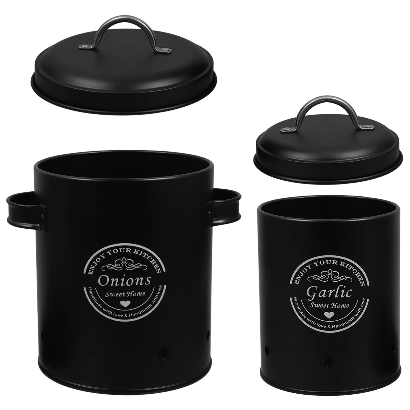 2pcs Vegetable Storage Canisters Iron Crafted Onion Garlic Potato Containers Large Capacity Kitchen Bins
2pcs Vegetable Storage Canisters Iron Crafted Onion Garlic Potato Containers Large Capacity Kitchen Bins