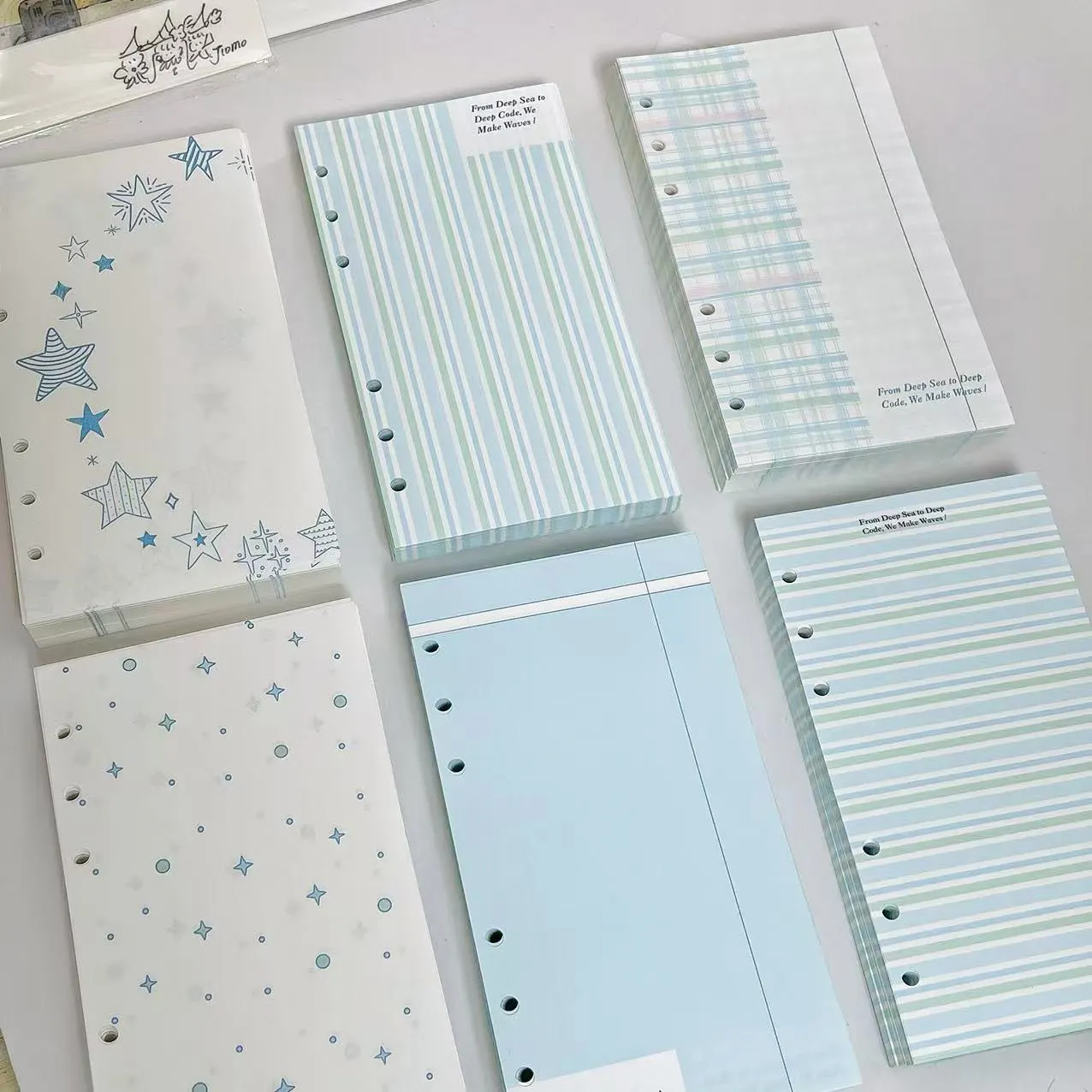60pcs A6 Refill Pages Soft Blue Aesthetic Sticky Note Paper Loose Leaf Notebook Inserts for Planner DIY Journaling
60pcs A6 Refill Pages Soft Blue Aesthetic Sticky Note Paper Loose Leaf Notebook Inserts for Planner DIY Journaling