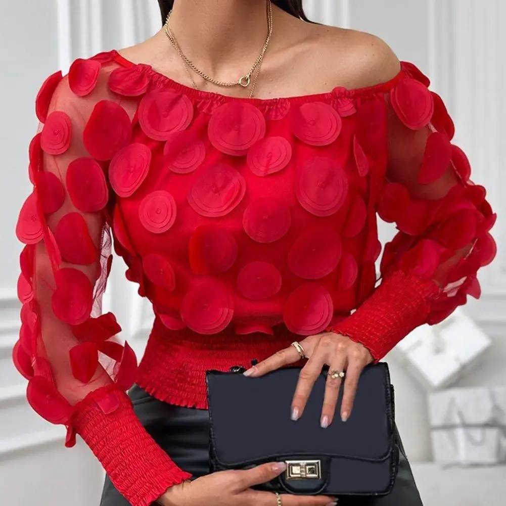 Women Blouse Off Shoulder Puff Long Sleeve Applique Slant Shoulder Blouse Elegant Blouse For Spring & Fall Women's Clothing
Women Blouse Off Shoulder Puff Long Sleeve Applique Slant Shoulder Blouse Elegant Blouse For Spring & Fall Women's Clothing