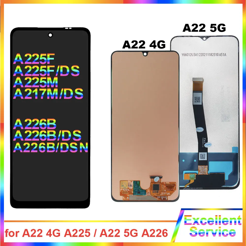 Супер AMOLED ЖК-дисплей для Samsung Galaxy A22 4G A225F ЖК-дисплей с цифровым преобразователем сенсорного экрана для Samsung A22 5G A226B Замена ЖК-дисплея
Супер AMOLED ЖК-дисплей для Samsung Galaxy A22 4G A225F ЖК-дисплей с цифровым преобразователем сенсорного экрана для Samsung A22 5G A226B Замена ЖК-дисплея
