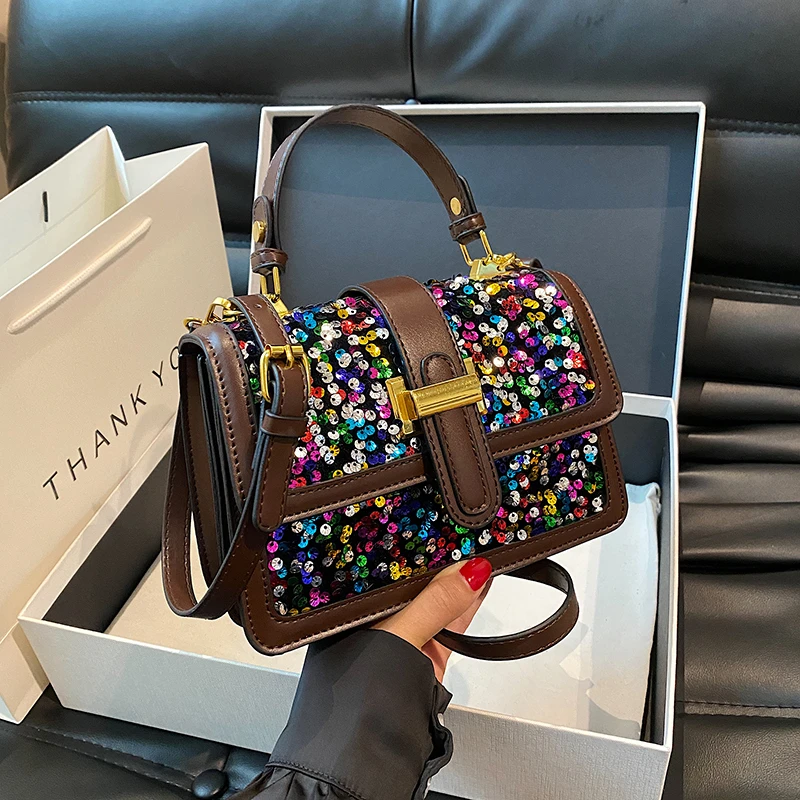 Shiny Sequined Evening Bag For Women Brand Small Square Bag Tote Fashion Designer Shoulder Bag Female Pure Leather Crossbody Bag
Shiny Sequined Evening Bag For Women Brand Small Square Bag Tote Fashion Designer Shoulder Bag Female Pure Leather Crossbody Bag