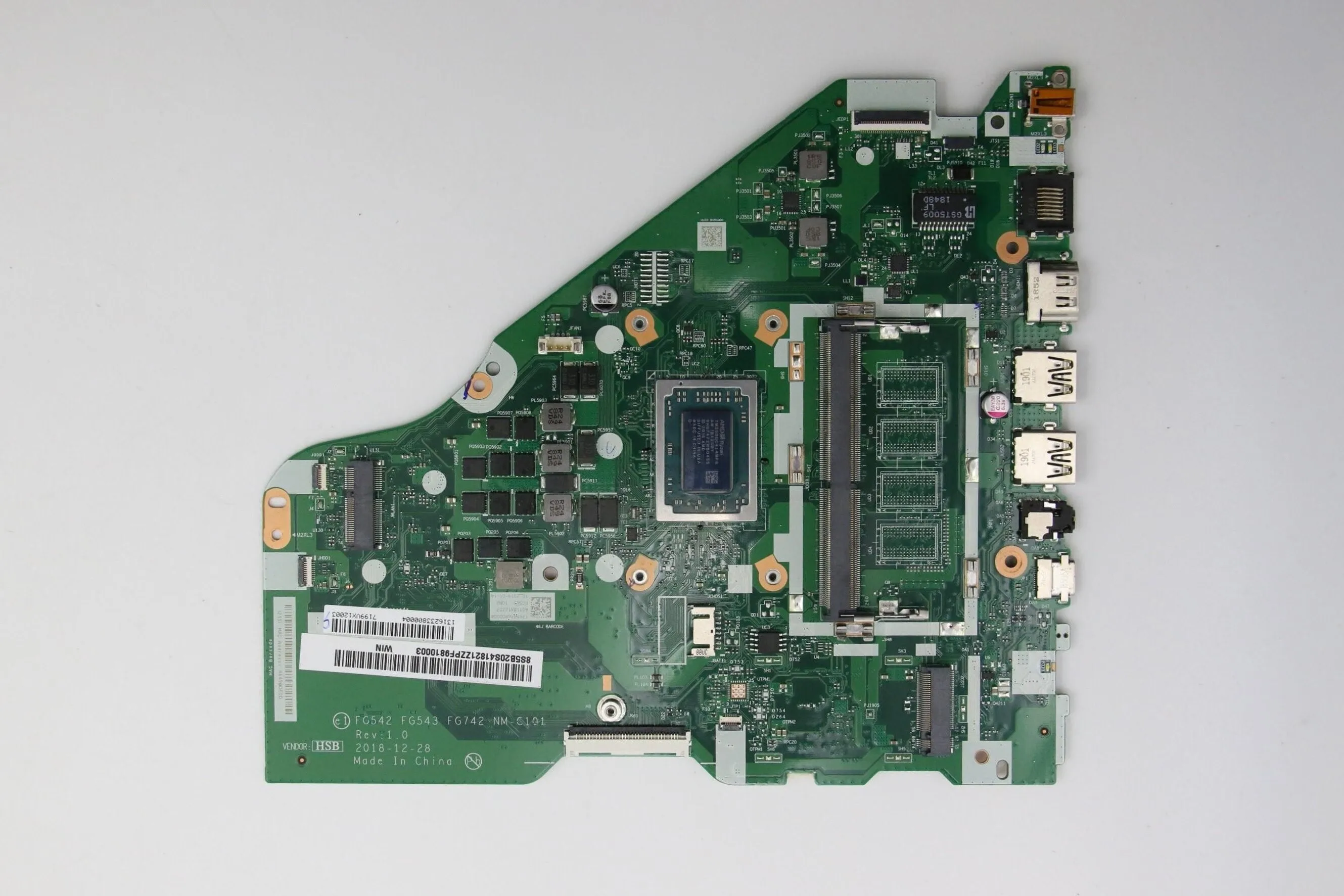 SN NM-C101 FRU 5B20S42275 CPU A300U R33200U R53500U Model Multiple IdeaPad L340-17API V155-15API L340-17API Laptop motherboard
SN NM-C101 FRU 5B20S42275 CPU A300U R33200U R53500U Model Multiple IdeaPad L340-17API V155-15API L340-17API Laptop motherboard