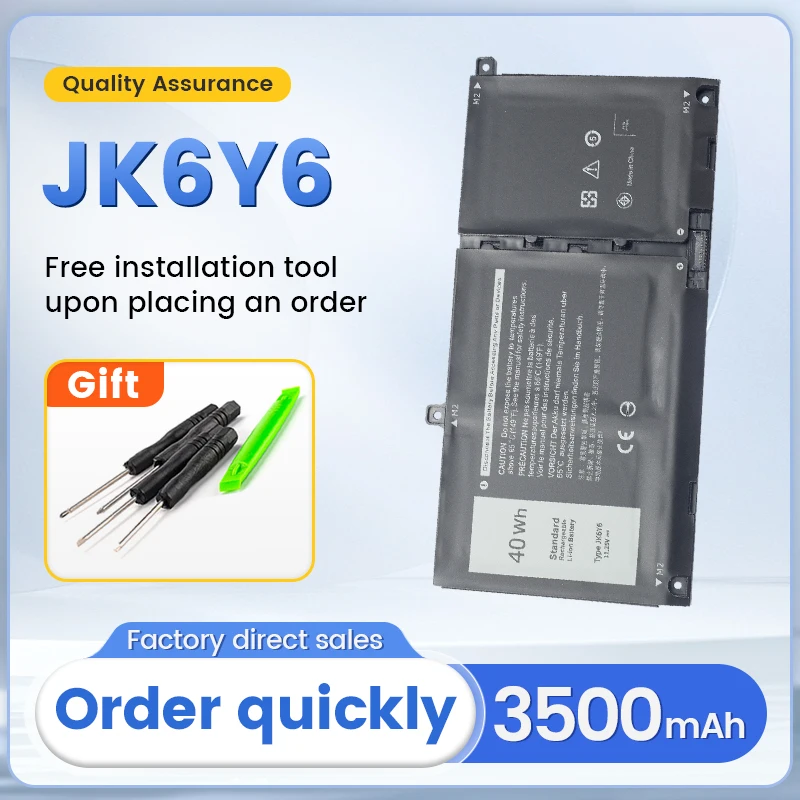 SOMI JK6Y6 Laptop Battery For Dell Inspiron 5300 5301 5401 5408 5409 5508 5509 Latitude 3410 Vostro 14 5402 5501 5502 40Wh
SOMI JK6Y6 Laptop Battery For Dell Inspiron 5300 5301 5401 5408 5409 5508 5509 Latitude 3410 Vostro 14 5402 5501 5502 40Wh