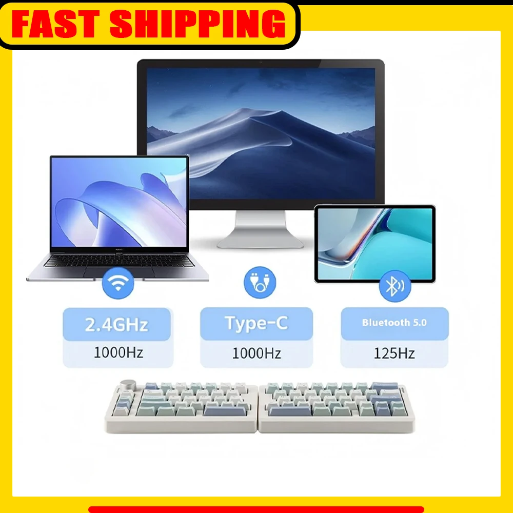 Epomaker Split70 Split Mechanical Keyboard Hot Swap Control Knob Wireless 65% Layout Rgb Qmk Via Switch Customized Keyboard
Epomaker Split70 Split Mechanical Keyboard Hot Swap Control Knob Wireless 65% Layout Rgb Qmk Via Switch Customized Keyboard