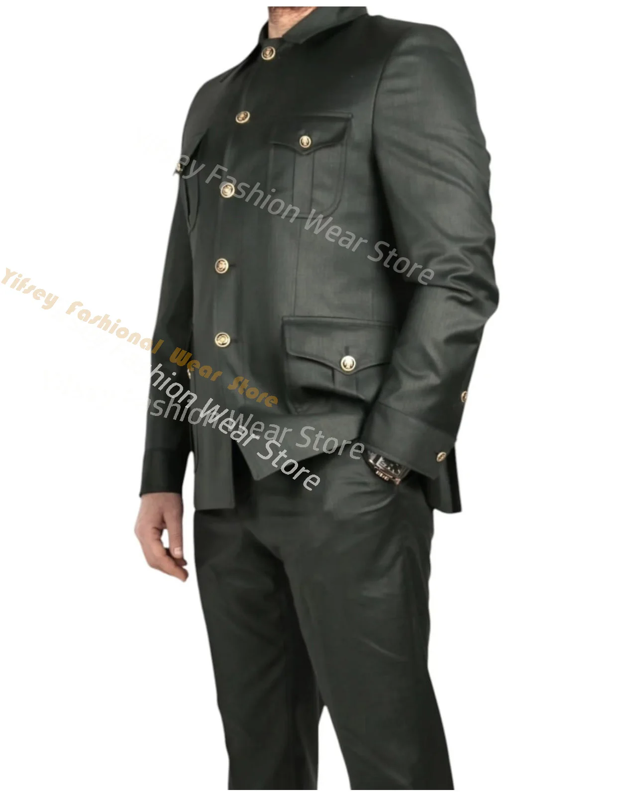 Green Formal Men Luxury Suit Blazer Trousers Wearing Big Pocket Wear Tailored Safari Style Jacket 2pcs Set Coat Pants Party Wear
Green Formal Men Luxury Suit Blazer Trousers Wearing Big Pocket Wear Tailored Safari Style Jacket 2pcs Set Coat Pants Party Wear