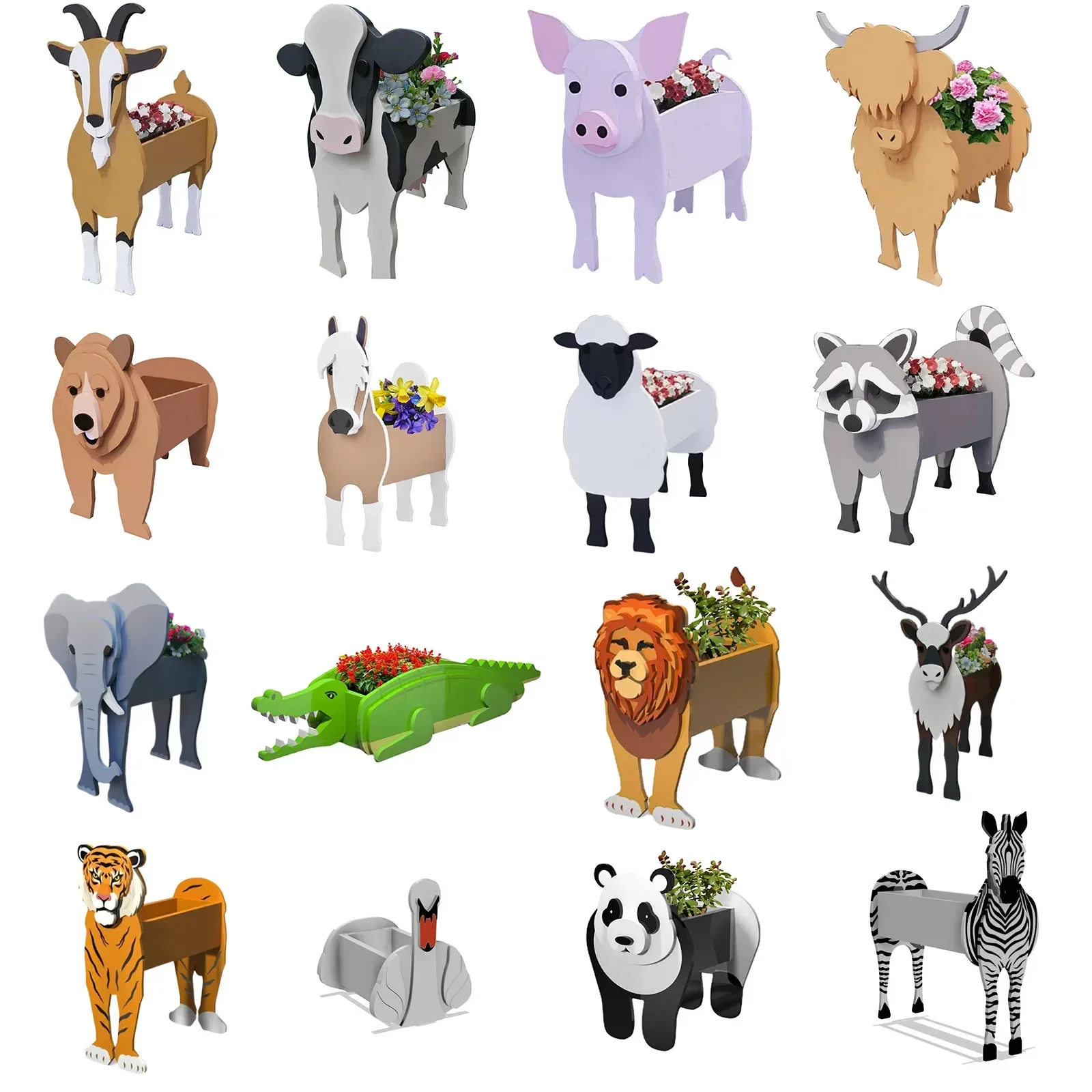 Flower Pot Garden Planter Cute Animal Cow Horse Sheep Pig Large Assembled PVC Board Plant Pot Garden Home Decor 34x24cm
Flower Pot Garden Planter Cute Animal Cow Horse Sheep Pig Large Assembled PVC Board Plant Pot Garden Home Decor 34x24cm