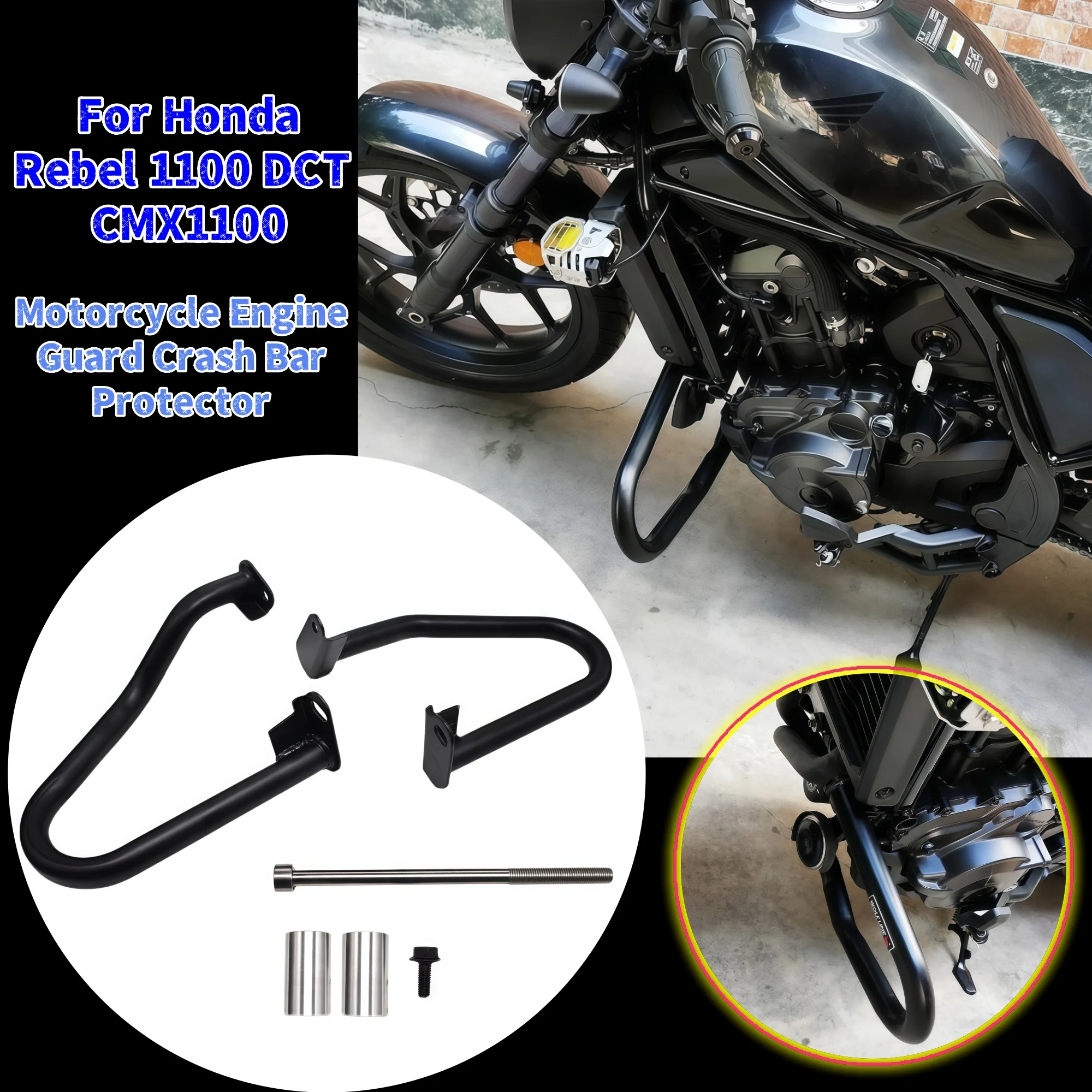 Motorcycle Engine Guard Highway Crash Bars Bumper Anti Drop Bar Tank Protector For Honda Rebel 1100 DCT CMX1100 2021-2024 2025
Motorcycle Engine Guard Highway Crash Bars Bumper Anti Drop Bar Tank Protector For Honda Rebel 1100 DCT CMX1100 2021-2024 2025