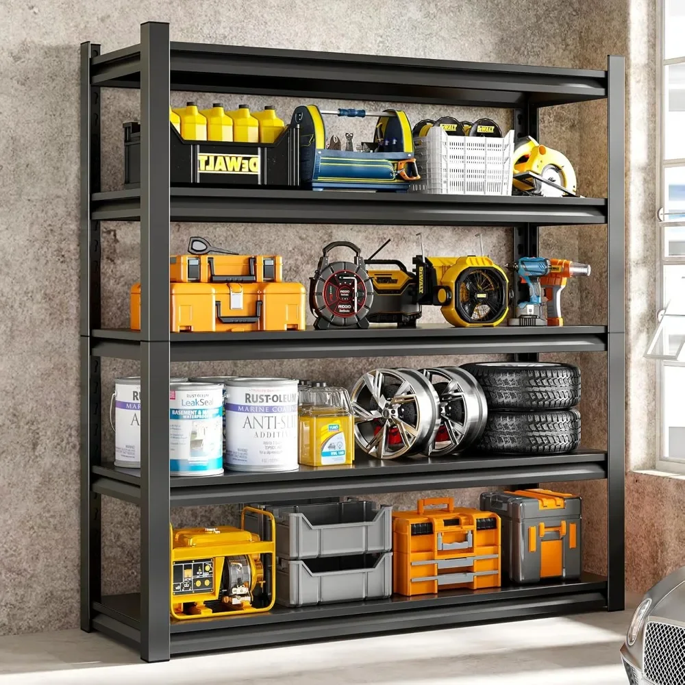 72" H Garage Shelving Unit, Garage Storage Shelves 2500LBS Heavy Duty Shelving, Adjustable 5 Tier Metal Shelving Utility Shelf
72" H Garage Shelving Unit, Garage Storage Shelves 2500LBS Heavy Duty Shelving, Adjustable 5 Tier Metal Shelving Utility Shelf