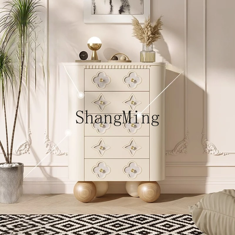 CL cream wind solid wood chest of drawers bedroom high sense light luxury storage living four-leaf clover drawer high cabinet
CL cream wind solid wood chest of drawers bedroom high sense light luxury storage living four-leaf clover drawer high cabinet