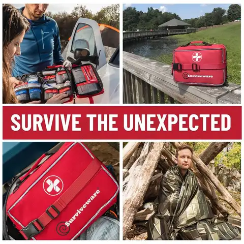 238 Pcs Comprehensive Premium Survival First Aid Kit Medical Emergency Kit for Travel Camping Gear, Home Essentials amp Outdoor