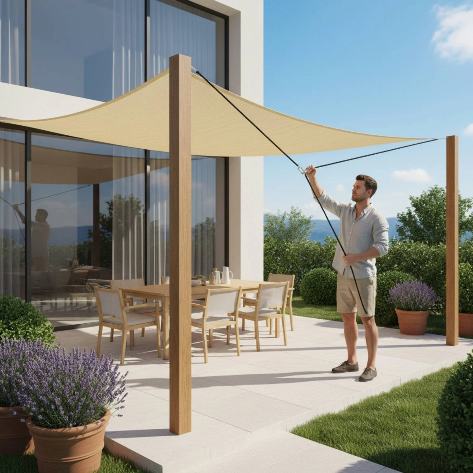 Four-Corner Shade Sail Reinforced Corners Oxford Material Shade Sail Protection Weather Resistant for Patio, Courtyard
Four-Corner Shade Sail Reinforced Corners Oxford Material Shade Sail Protection Weather Resistant for Patio, Courtyard
