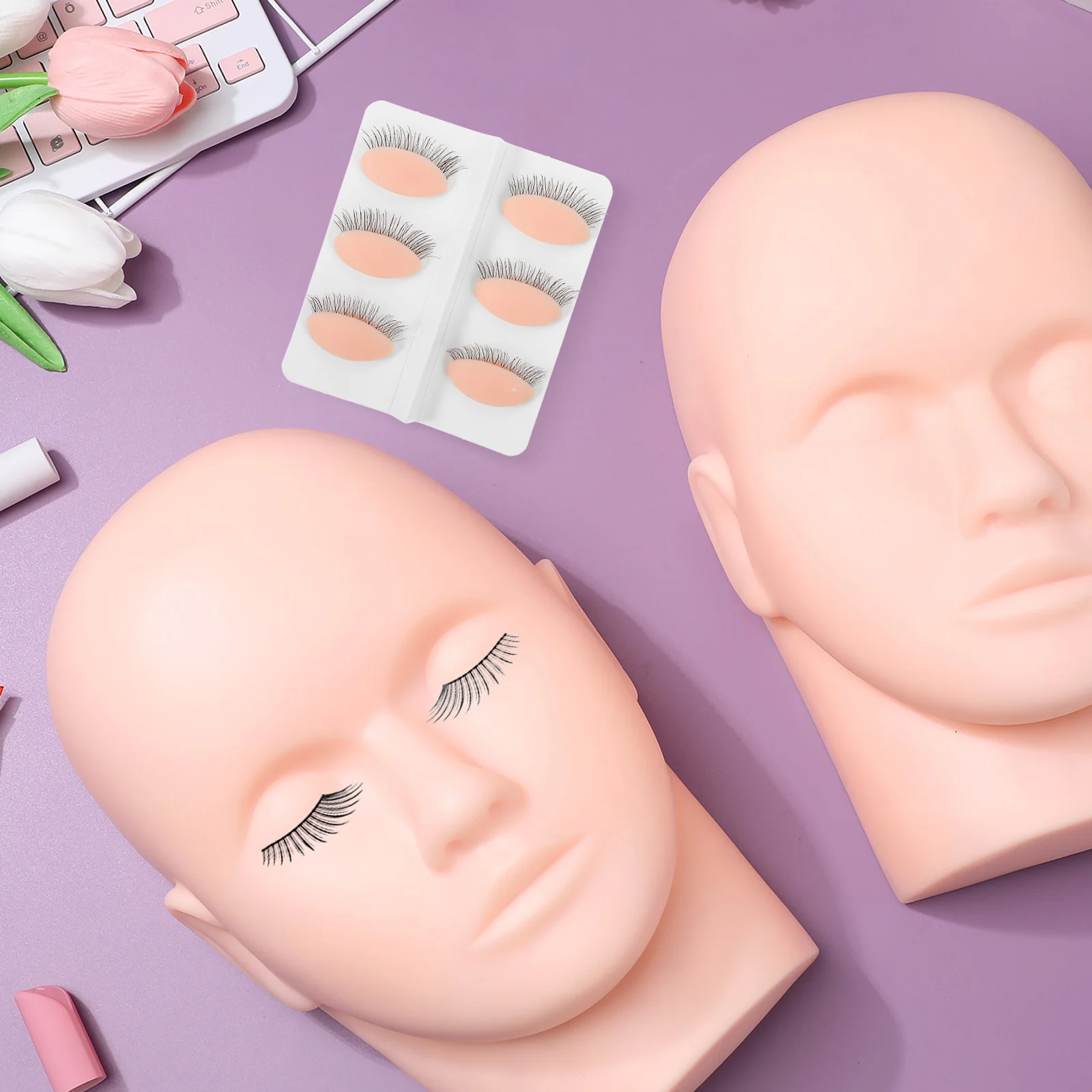 3 Pairs Replaceable Eyelash Training Head Mold Silica Gel Eyelids for Practice Realistic Beginner Professional Reusable Lash
3 Pairs Replaceable Eyelash Training Head Mold Silica Gel Eyelids for Practice Realistic Beginner Professional Reusable Lash