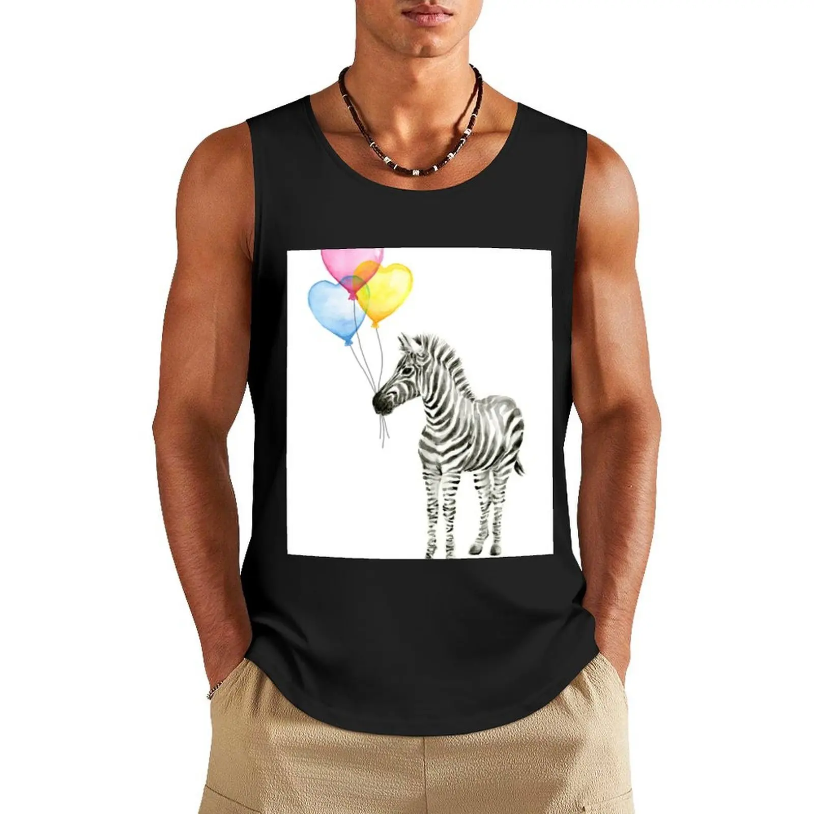 Zebra Watercolor Baby Animal with Balloons for Nursery Tank Top Sleeveless top Sports shirt man gym accessories men
Zebra Watercolor Baby Animal with Balloons for Nursery Tank Top Sleeveless top Sports shirt man gym accessories men