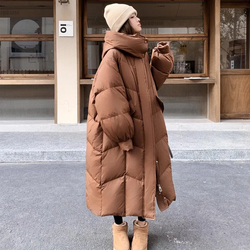 Women 90%White duck Down Jacket Winter New Loose Long Thicken Bread Overcoat Female Hooded Warm Parker Casual Winter Down Coats
Women 90%White duck Down Jacket Winter New Loose Long Thicken Bread Overcoat Female Hooded Warm Parker Casual Winter Down Coats