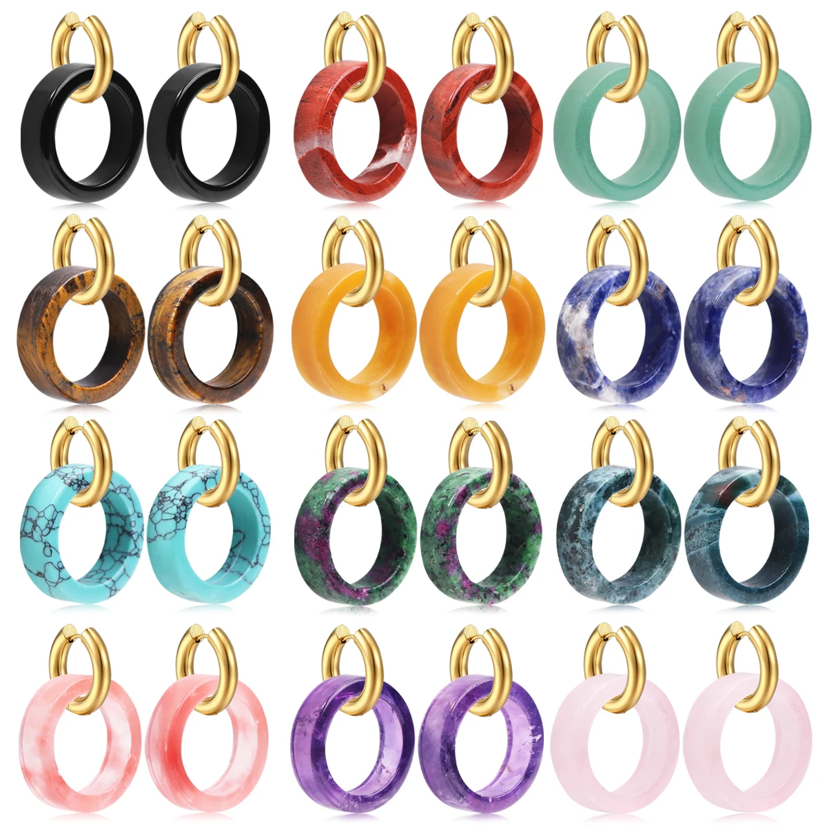 Exaggerated Large Hoop Earrings From Europe and America Natural Stone Amethyst and Opal Earrings Bohemian Style Pendant Earrings
Exaggerated Large Hoop Earrings From Europe and America Natural Stone Amethyst and Opal Earrings Bohemian Style Pendant Earrings