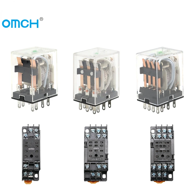 OMCH DIN Rail Small Electromagnetic Relay Coil Power Relay HH52P HH53P HH54P AC DC12V 24V 220V with Socket Base 2NO 2NC
OMCH DIN Rail Small Electromagnetic Relay Coil Power Relay HH52P HH53P HH54P AC DC12V 24V 220V with Socket Base 2NO 2NC